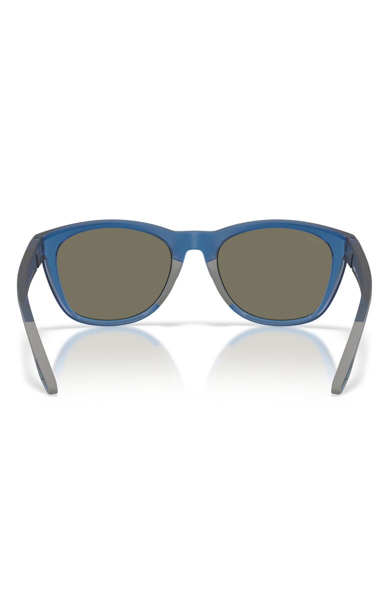 Costa Del Mar Aleta 54mm Polarized Mirrored Round Sunglasses, Alternate, color, Translucent Blue / Blue 580G