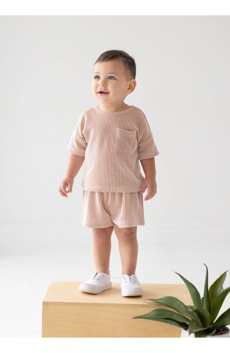 Beckett and Bear Bear Short Sleeve Two Piece Set, Alternate, color, Brown