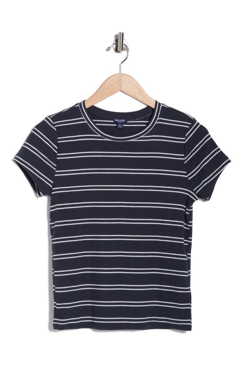 Stripe Rib T-Shirt, Alternate, color, NAVY BLUE/ WHITE