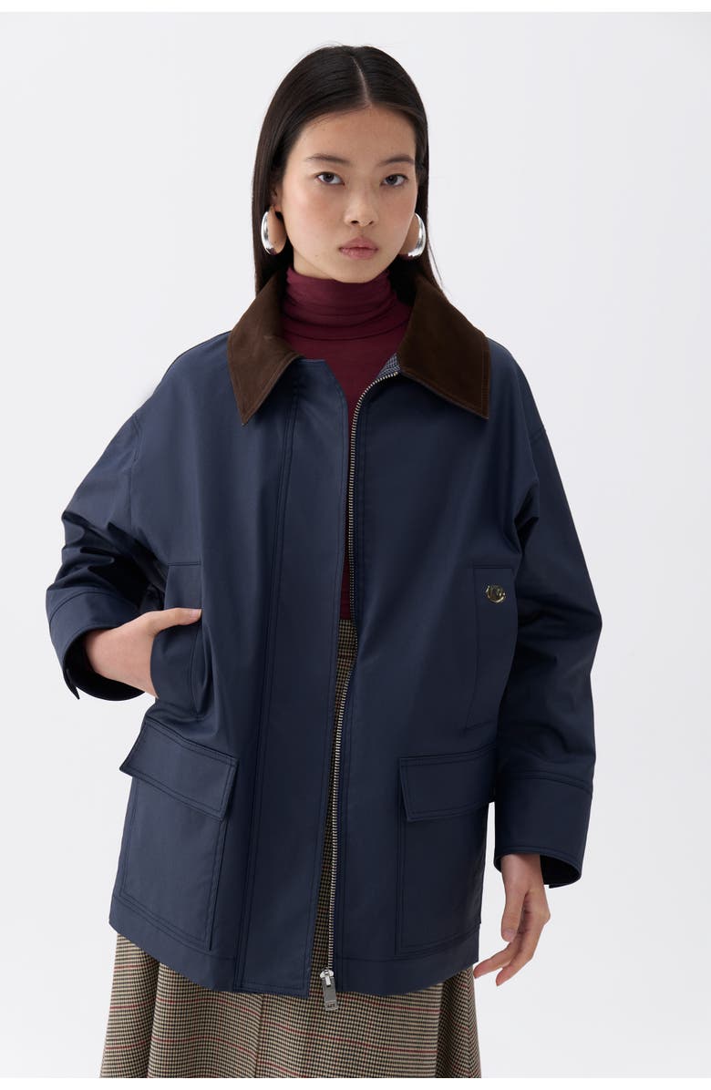 Nocturne Shirt Collar Cotton Blend Coat, Main, color,