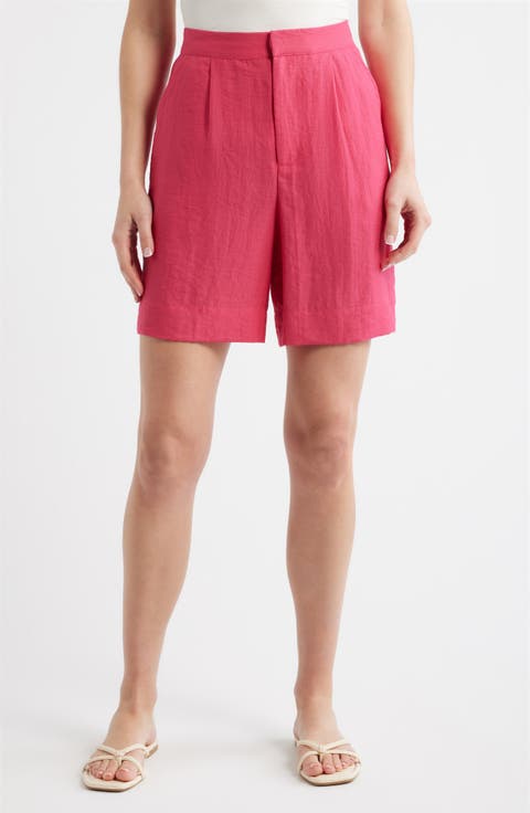 Pleat Front Bermuda Shorts
