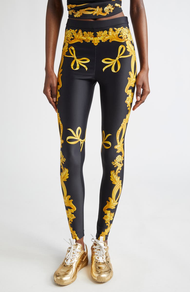 Versace Cameo Medusa Vita Print Leggings, Main, color, 