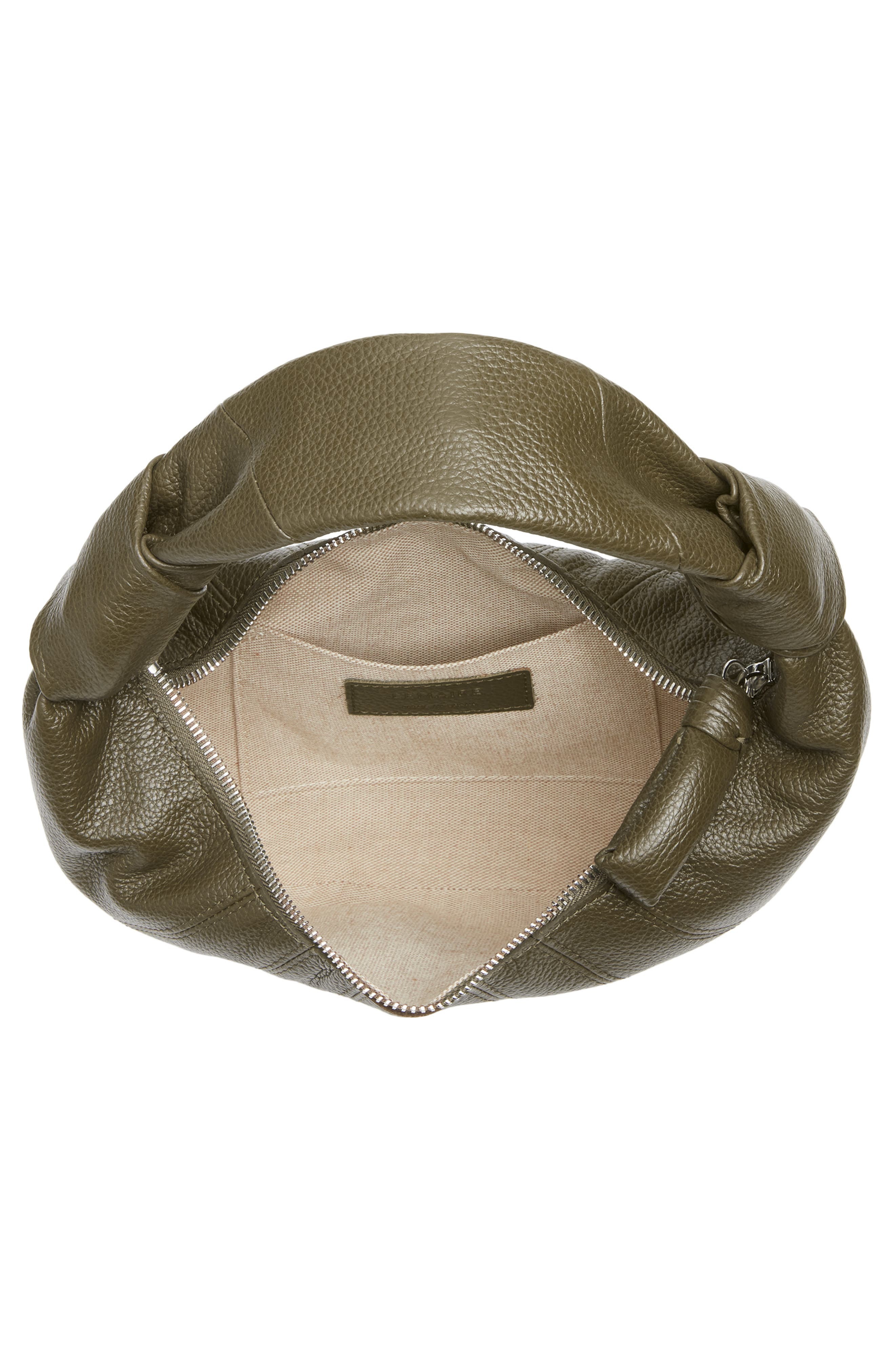 Lemaire Mini Fortune Croissant Leather Handbag, Alternate, color, Dark Olive