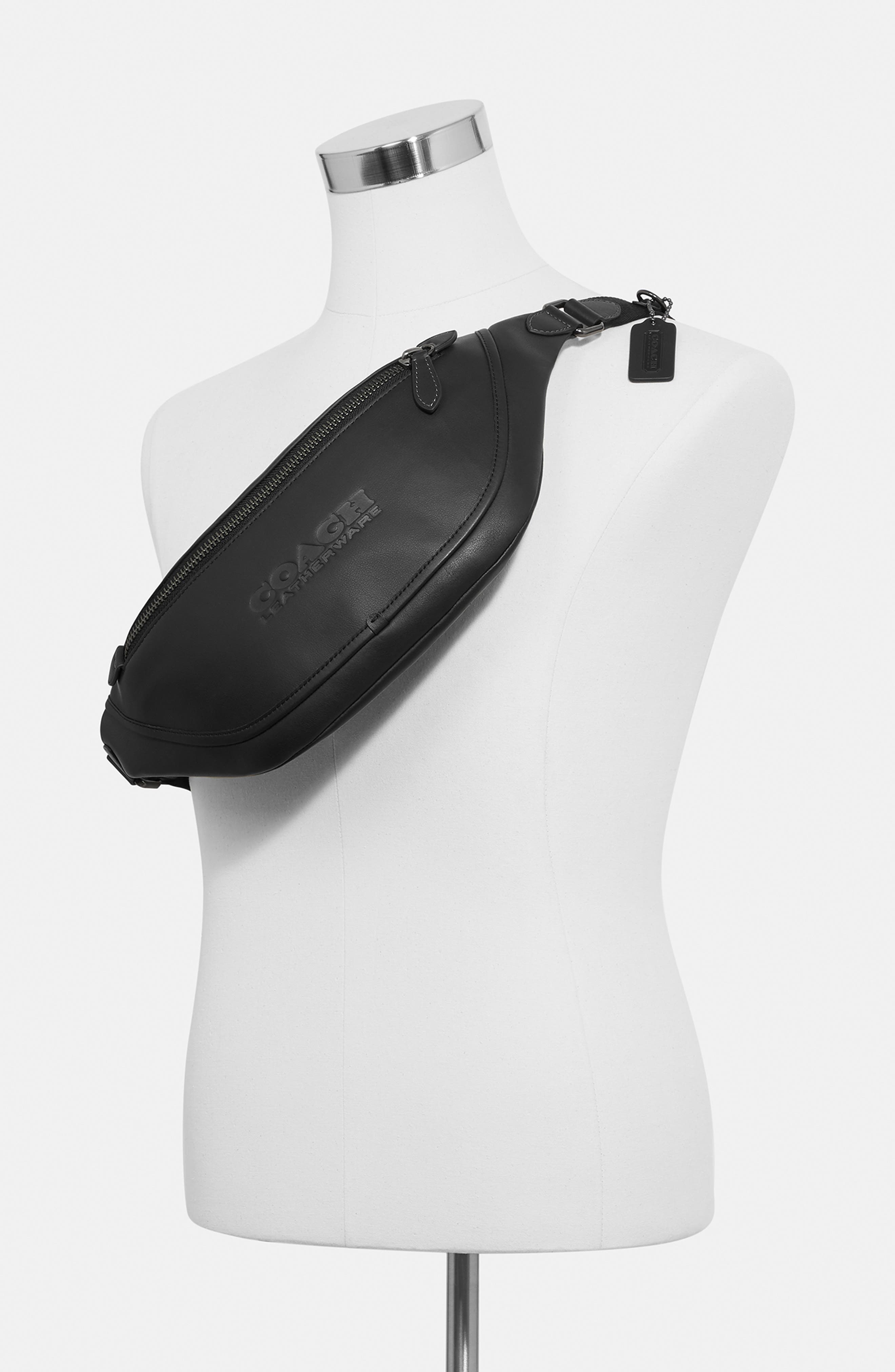 COACH League Leather Belt Bag, Alternate, color, 