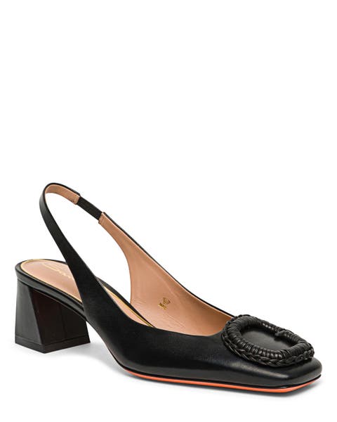 Leather Mid-Heel Slingback