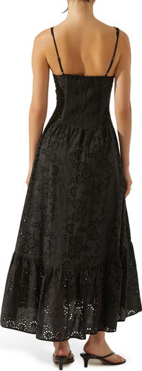 Yamila Cotton Eyelet High-Low Dress