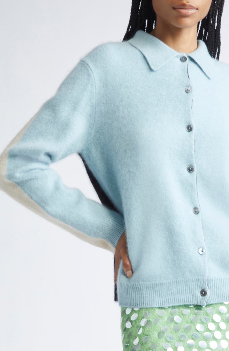 ZANKOV Andrew Merino Wool & Cashmere Cardigan, Alternate, color, Hortensia