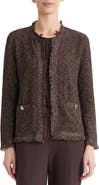 KASPER Fringe Kissing Front Cardigan