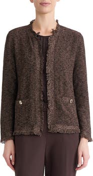KASPER Fringe Kissing Front Cardigan