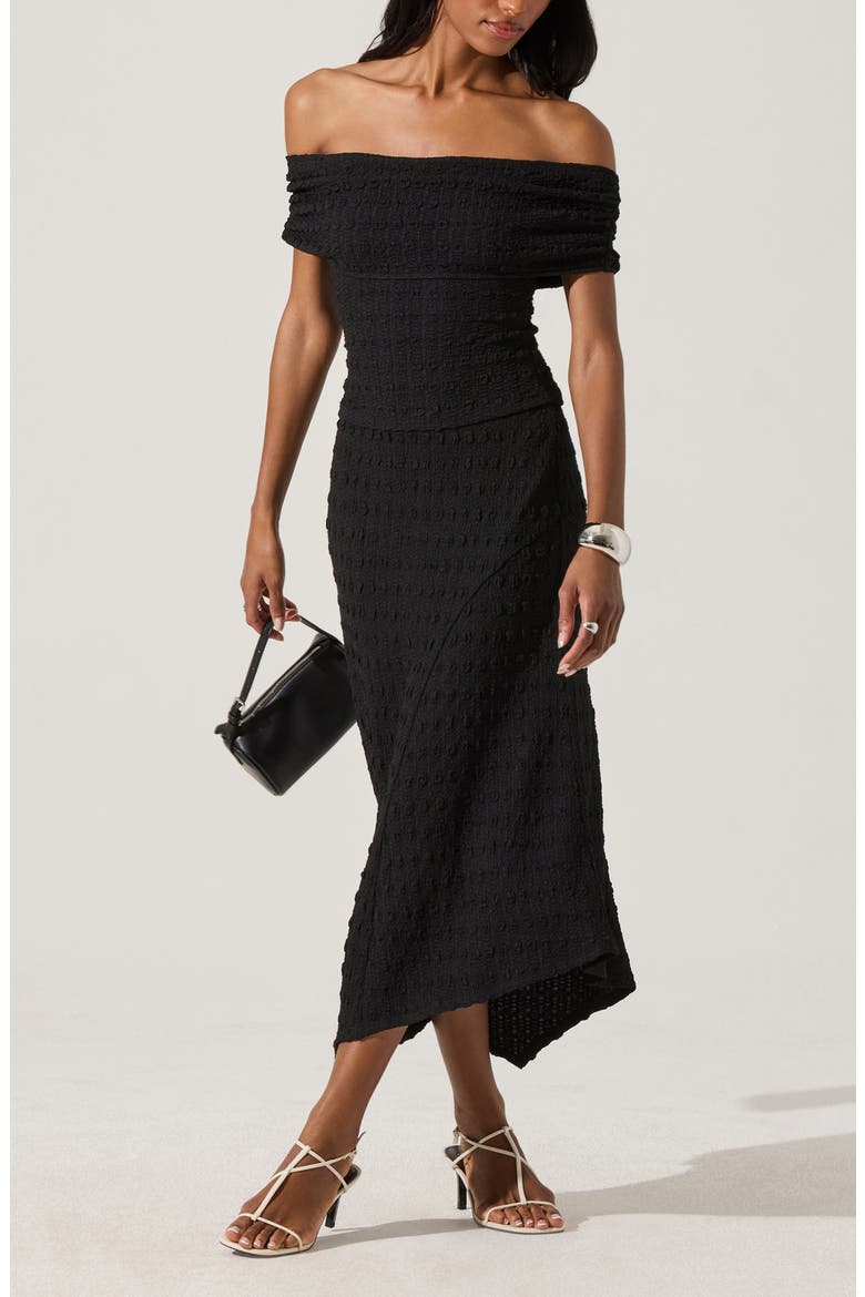 Smock Asymmetric Skirt, Alternate, color, BLACK