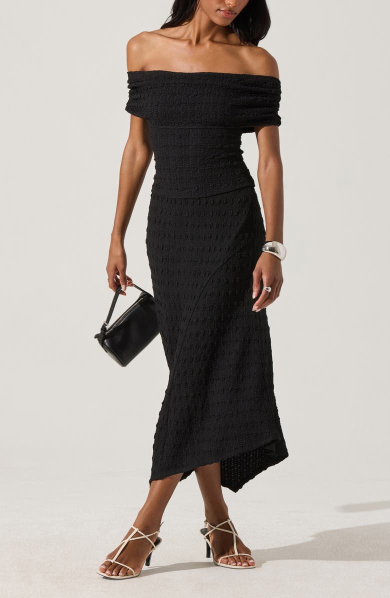 ASTR the Label Smock Asymmetric Skirt, Alternate, color, Black