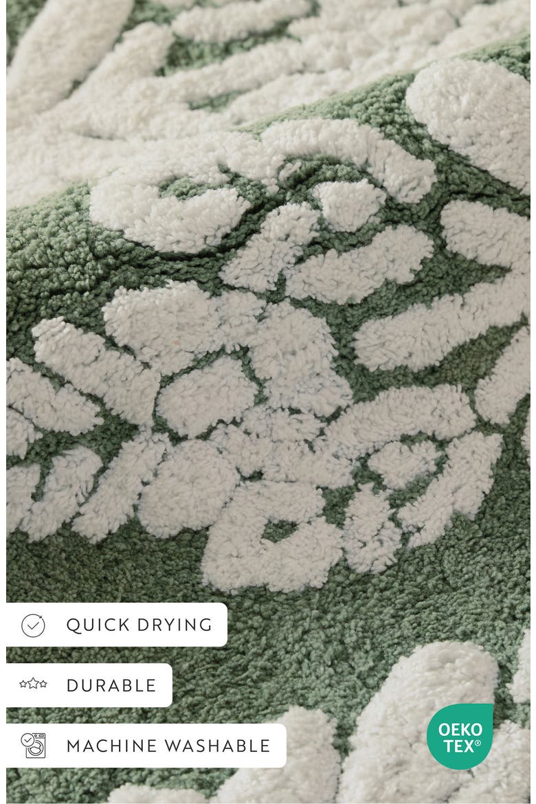 Arc Patterned Bath Mat, Alternate, color, FOLK LEAVES SAGE