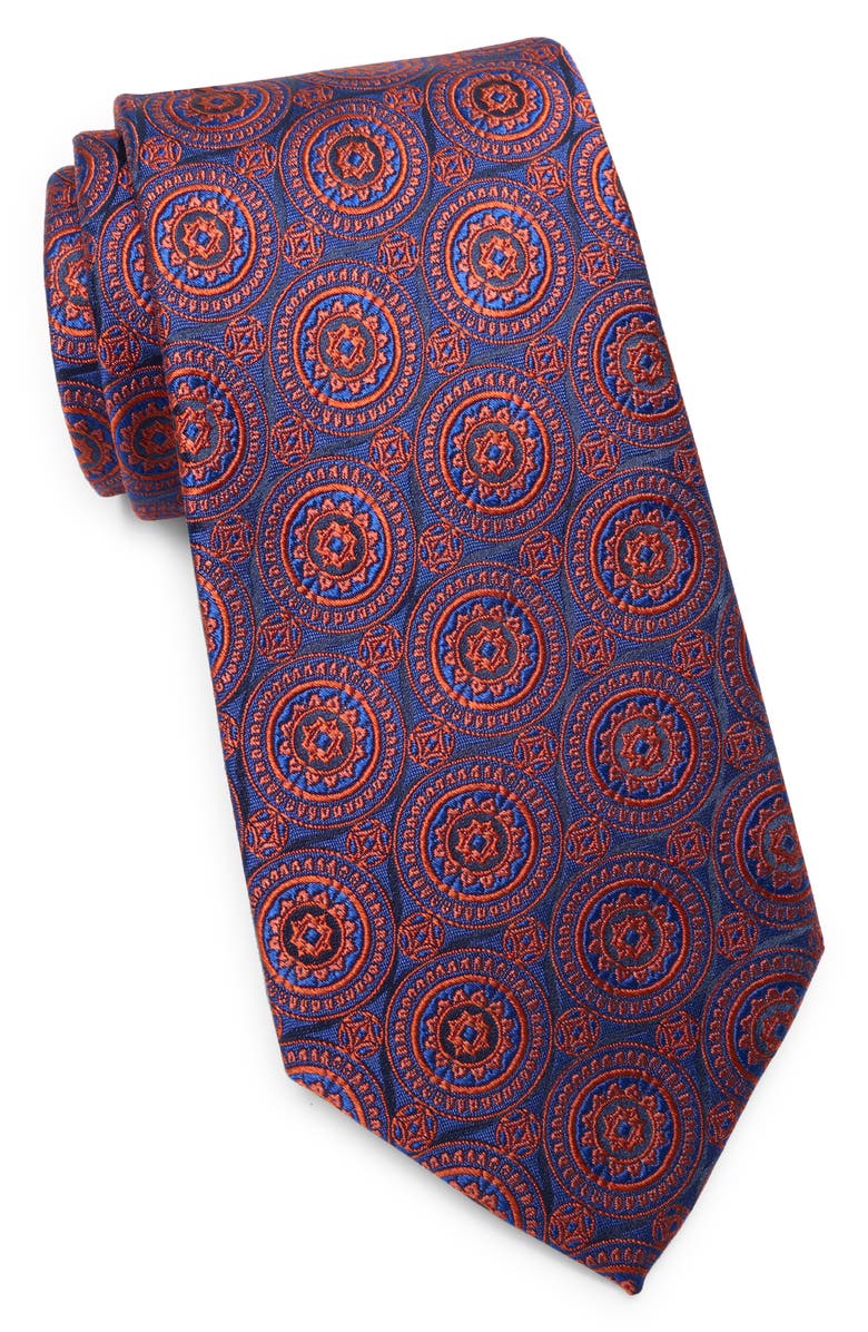 Ted Baker London Grand Medallion Silk Blend Tie, Main, color, Orange