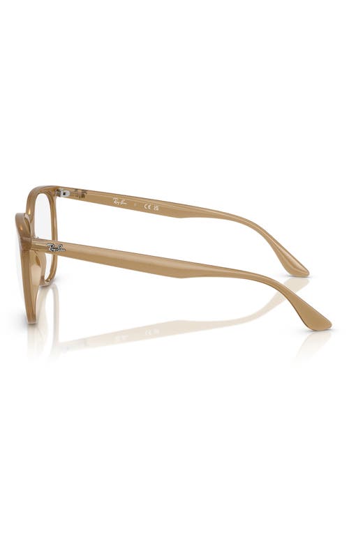 Ray Ban Ray-ban 52mm Square Optical Glasses In Light Brown