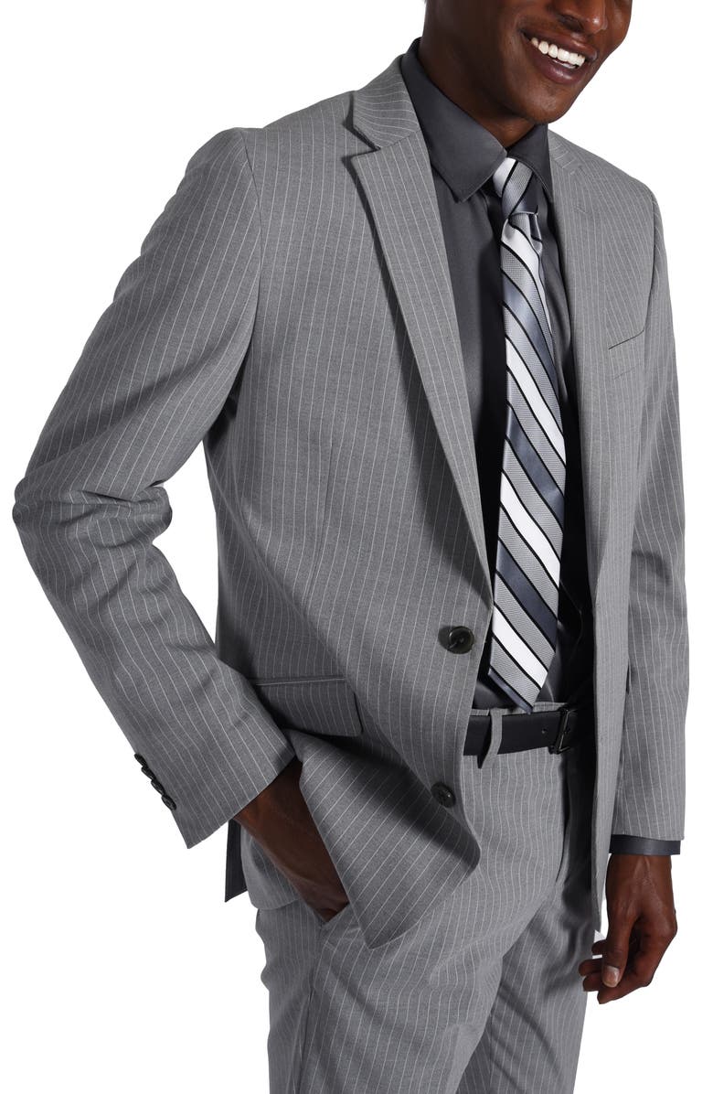 SAVILE ROW CO Trim Fit Pinstripe Suit, Alternate, color,