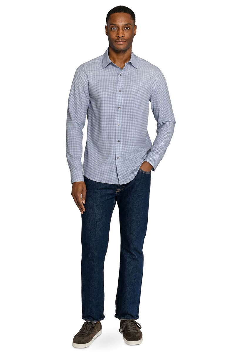 W.R.K Slim Fit Circle Geo Performance Button-Up Shirt, Alternate, color, White/ Blue