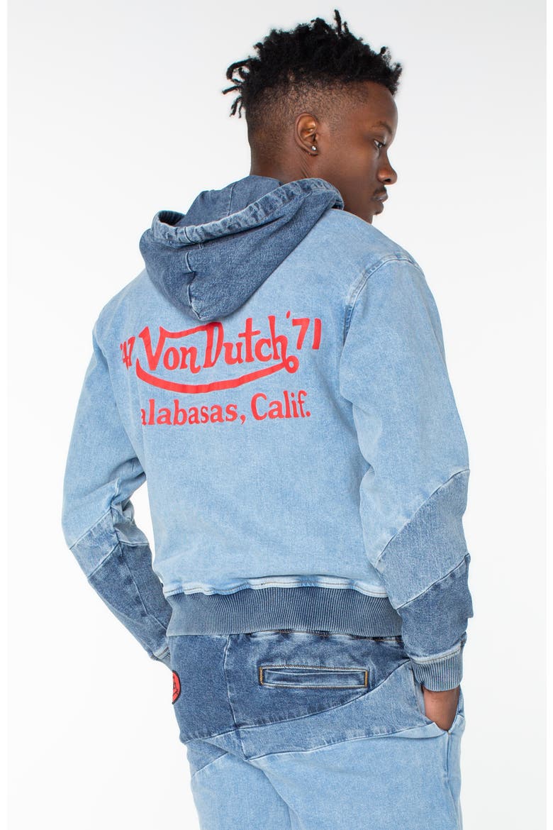 Swirl Quarter Zip Hoodie, Alternate, color, Listener Wash