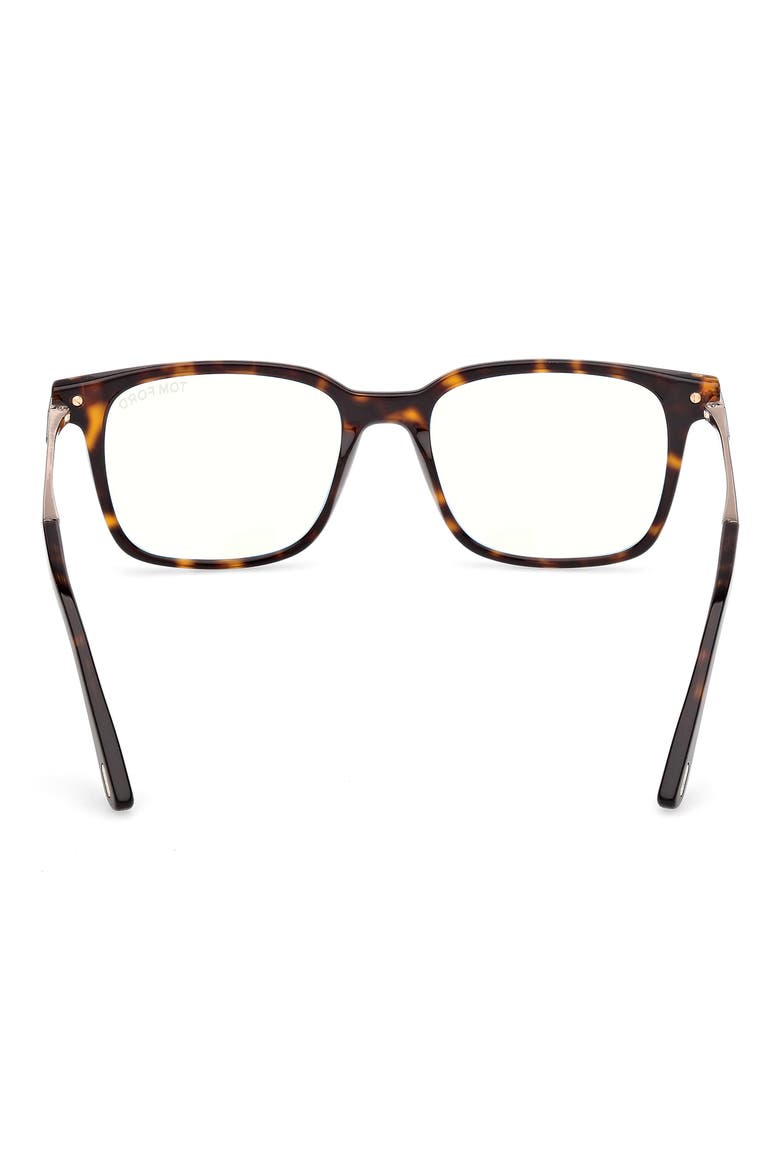 53mm Square Optical Glasses, Alternate, color, SHINY DARK HAVANA / ROSE GOLD