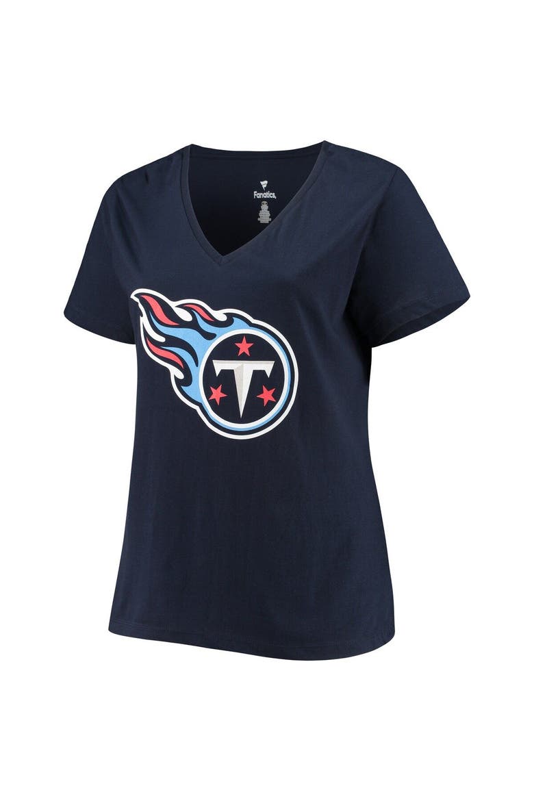 Women's Derrick Henry Navy Tennessee Titans Plus Size Fair Catch Name & Number V-Neck T-Shirt, Alternate, color, Navy