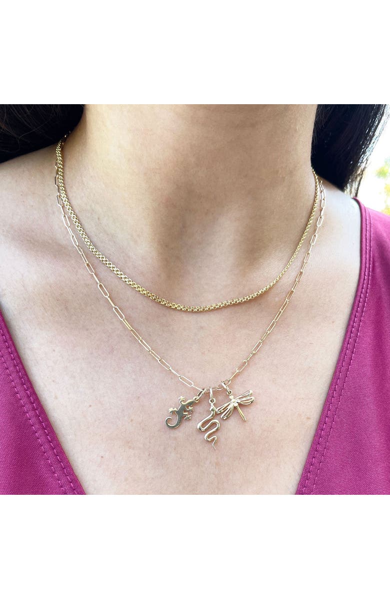 The Lovery Fine Jewelry Mini Gold Snake Charm, Alternate, color, Yellow Gold