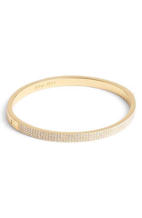 Frontal Crystal Pavé Hinged Bangle Bracelet