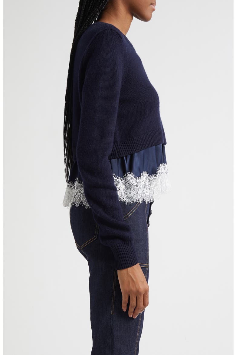 Zyla Mixed Media Sweater, Alternate, color, NAVY/NAVY/IVORY