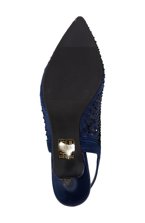 Lady Couture Rhinestone Laser Cut Slingback Pump In Blue