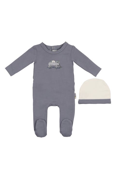 Teddy Wagon Footie & Beanie Set (Baby)