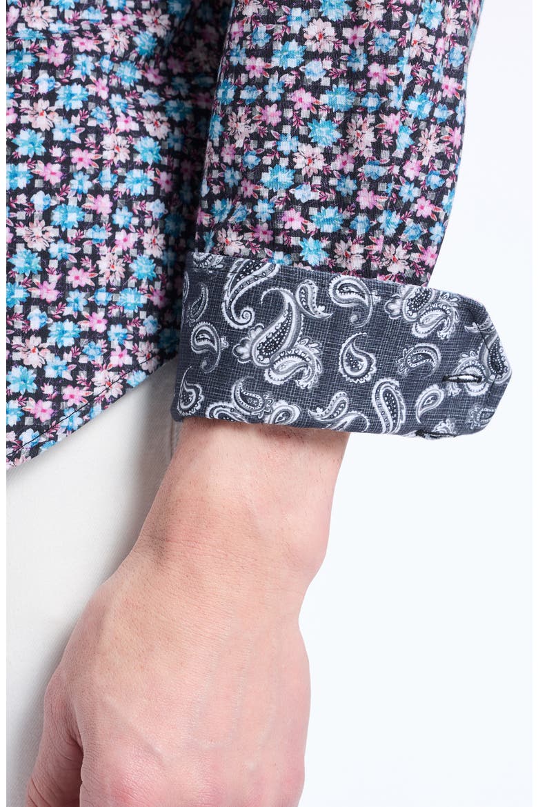 Shipton Stretch Cotton Button-Up Shirt, Alternate, color, BLUE MULTI