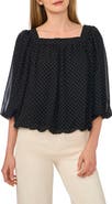 CeCe Square Neck Bubble Top