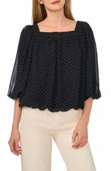 CeCe Square Neck Bubble Top