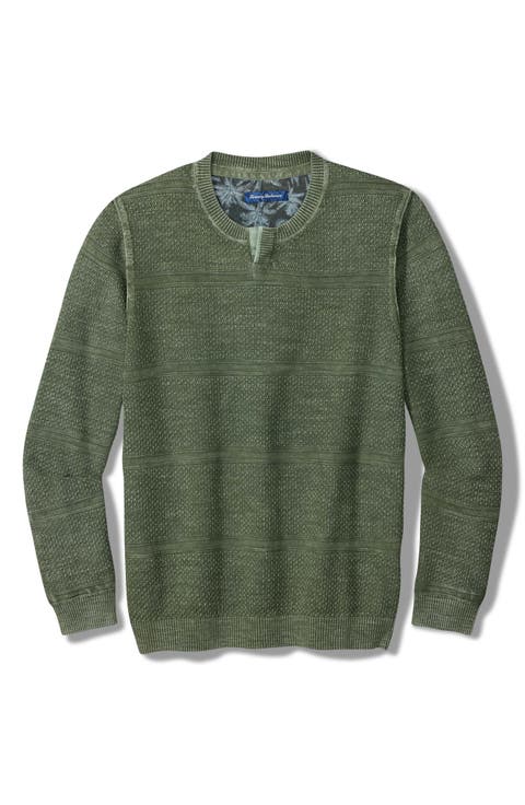 Saltwater Tide Abaco Cotton Split Neck Sweater