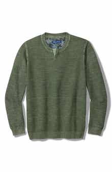 Saltwater Tide Abaco Cotton Split Neck Sweater
