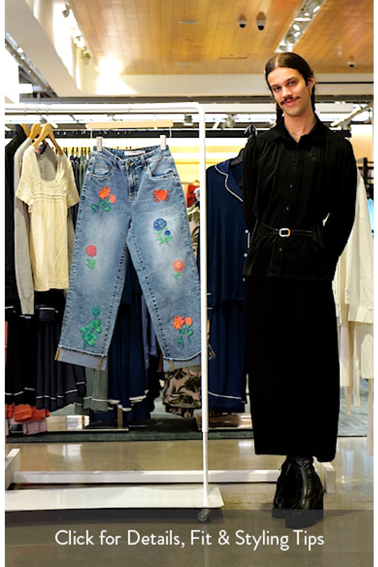 Blossom Embroidered Ankle Wide Leg Jeans video