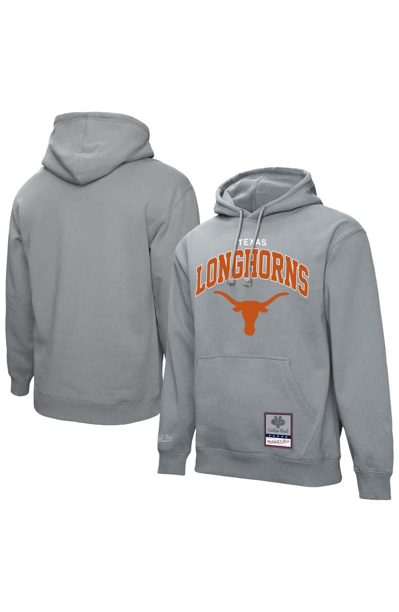 Mitchell & Ness Men's Mitchell & Ness Heather Gray Texas Longhorns Classic Arch Pullover Hoodie, Main, color, Heather Gray