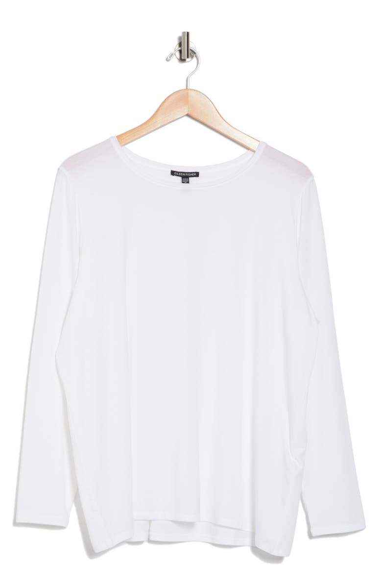 Eileen Fisher Long Sleeve Crew Top, Alternate, color, White