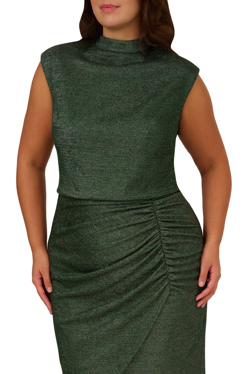 Adrianna Papell Metallic Sleeveless Knit Cocktail Dress, Alternate, color, 