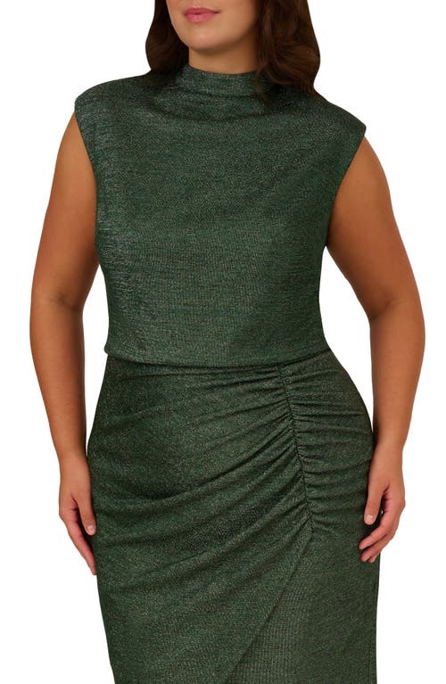 ADRIANNA PAPELL ADRIANNA PAPELL METALLIC SLEEVELESS KNIT COCKTAIL DRESS 