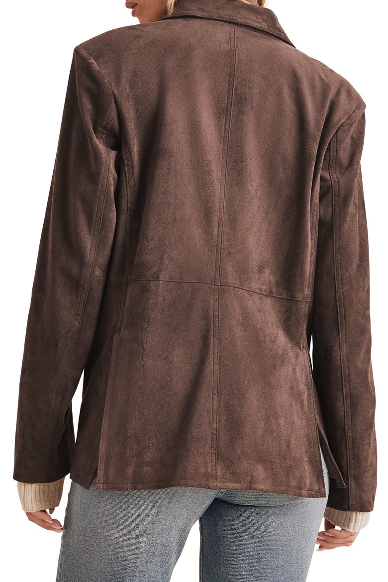Ryder Faux Suede Blazer, Alternate, color, JAVA BROWN