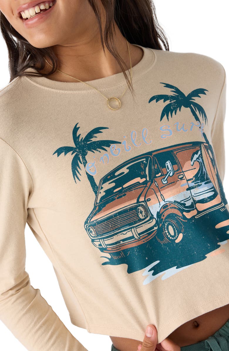 O'Neill Kids' Coastal Cruiser Crop Cotton Graphic T-Shirt, Alternate, color,