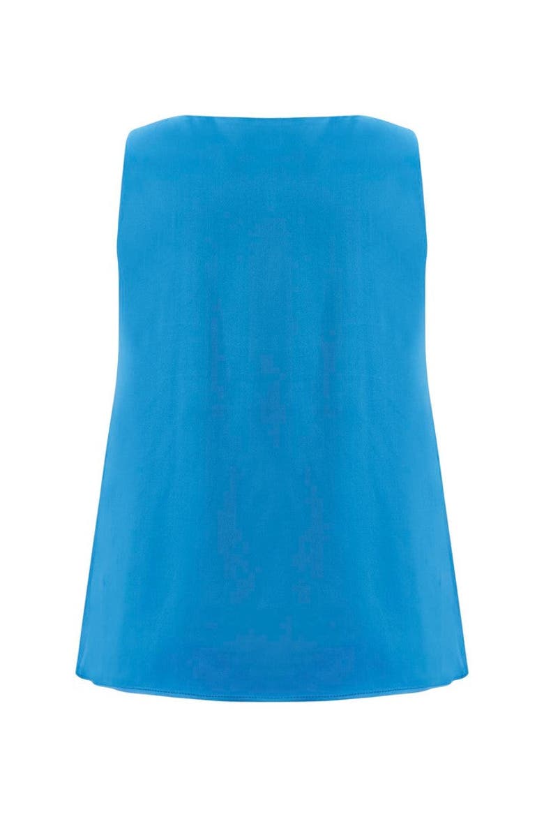 V Neck Crystal Buckle Sleeveless Blouse, Alternate, color, BLUE