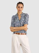 Baukjen Nolan Ruffled Collar Printed Blouse