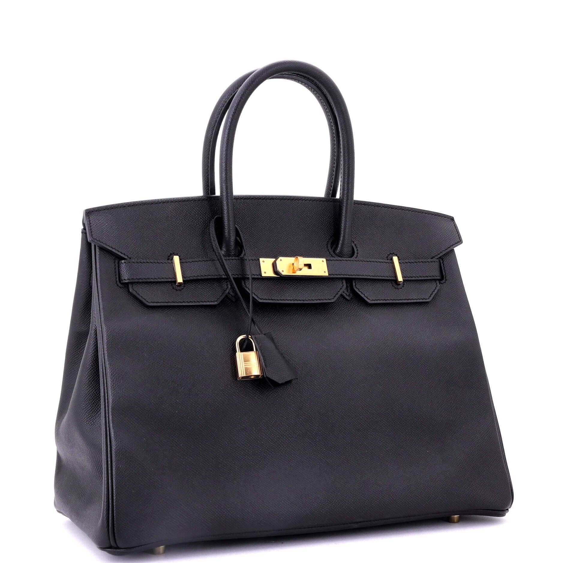 Pre-Owned Hermes Birkin Handbag Black Epsom with Gold Hardware 35, Alternate, color, 