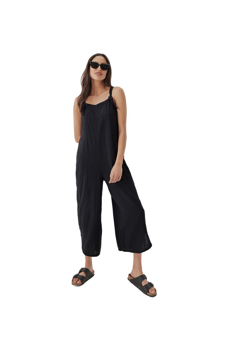 Pact Organic Coastal Double Gauze Tie-Strap Jumpsuit, Main, color,