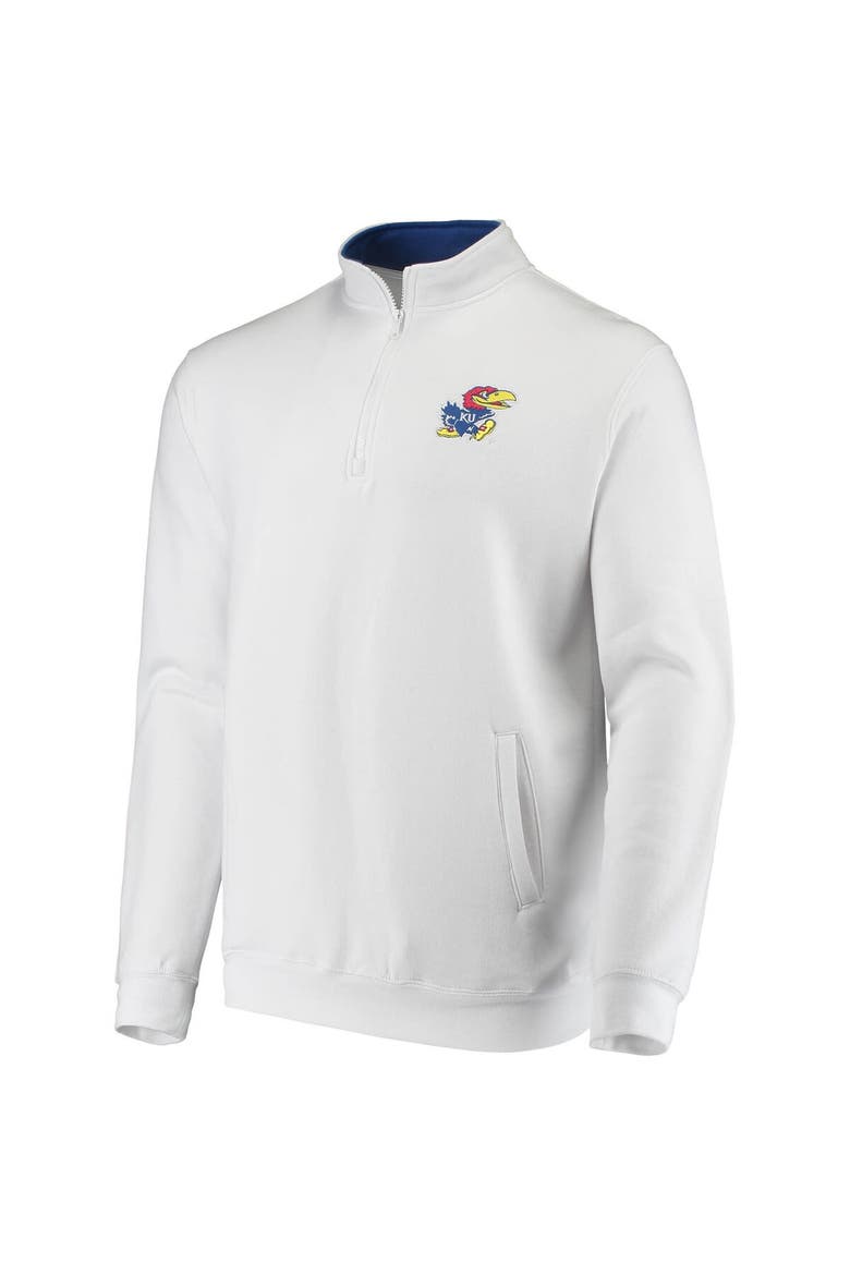 Men's Colosseum White Kansas Jayhawks Tortugas Logo Quarter-Zip Jacket, Alternate, color, White