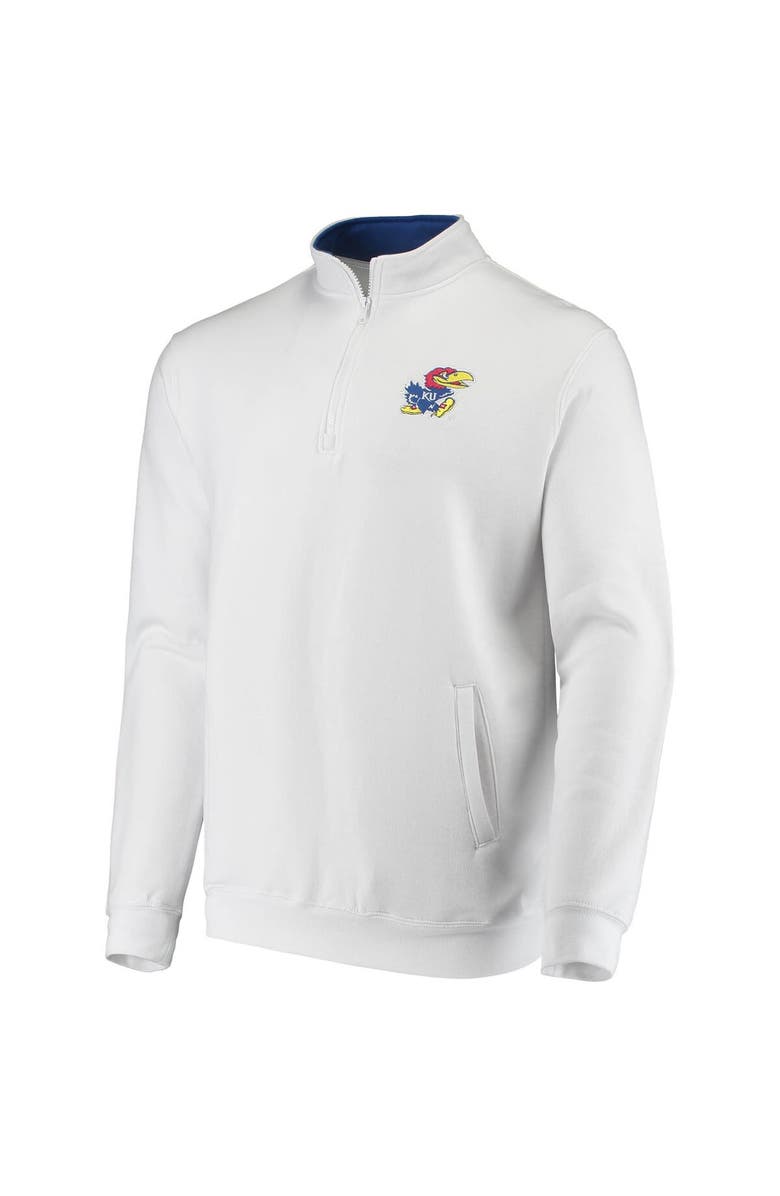 COLOSSEUM Men's Colosseum White Kansas Jayhawks Tortugas Logo Quarter-Zip Jacket, Alternate, color, White