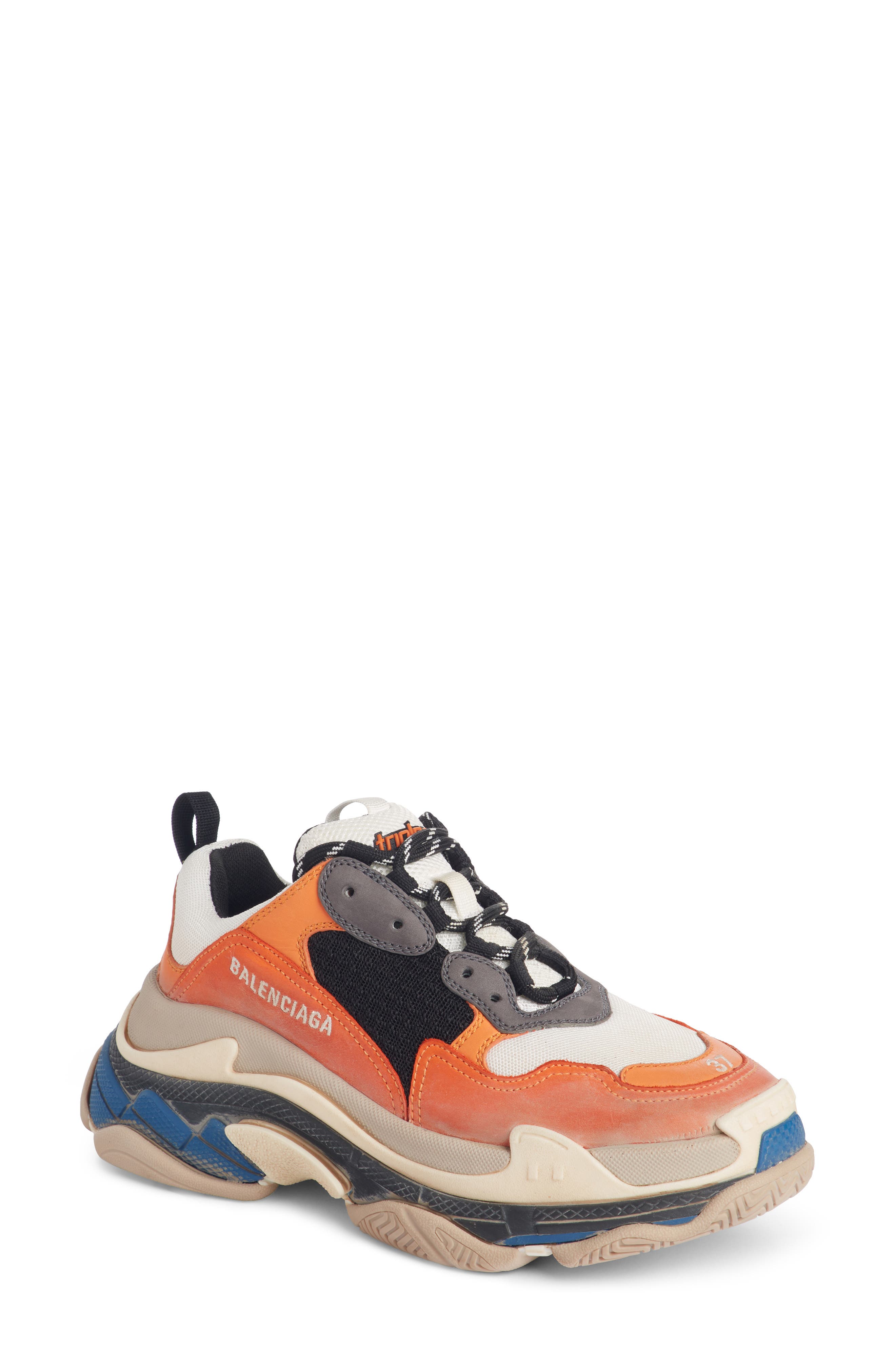 Triple S Sneaker, Main, color, ORANGE/ GREY/ BLACK