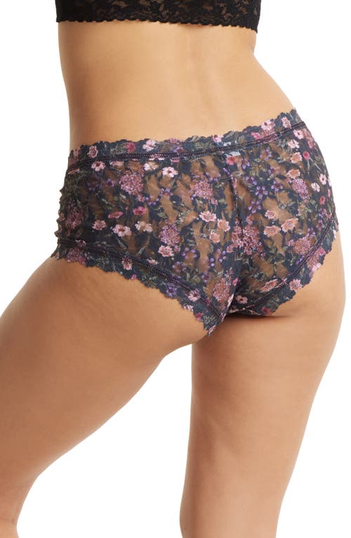 Hanky Panky Print Signature Lace Boyshorts In Blue