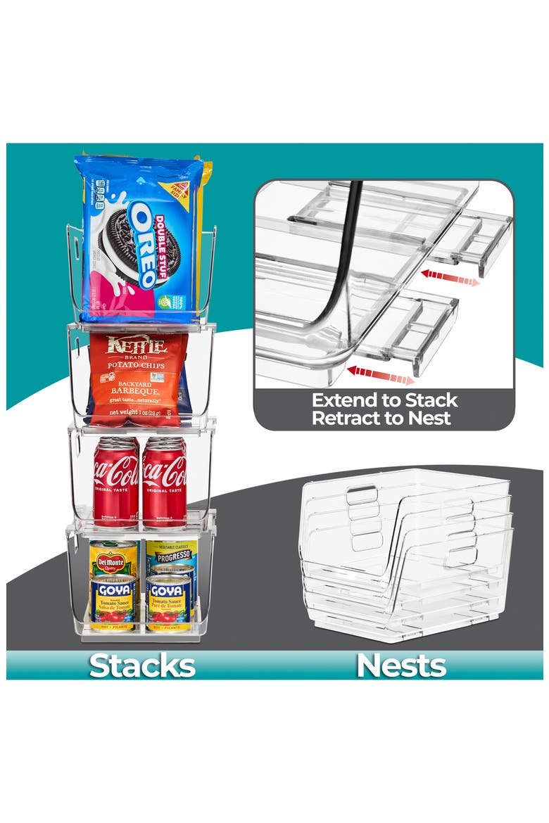 Set of 2 Stackable Open Front Storage Bins, Alternate, color, NO COLOR