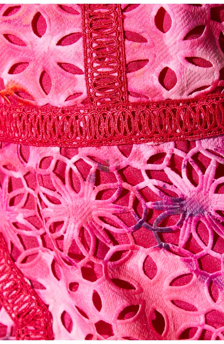 Coast Petite Printed Lace Midi Pencil Dress, Alternate, color, Pink